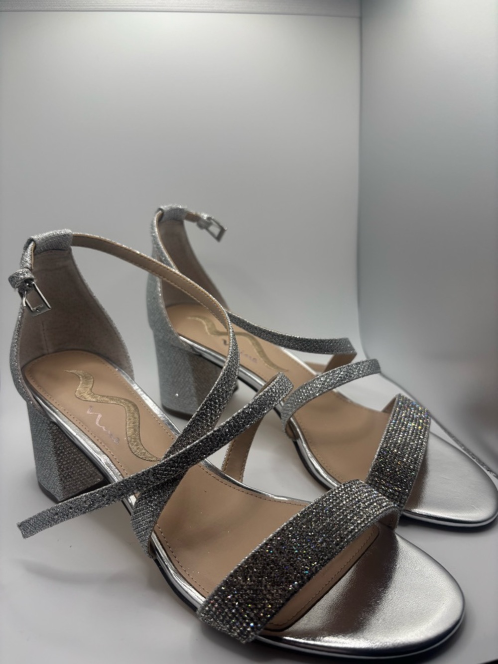 N by Nina Women's Neville Block Heel Dress
Sandal Size 8M Sliver - Picture 8 of 11